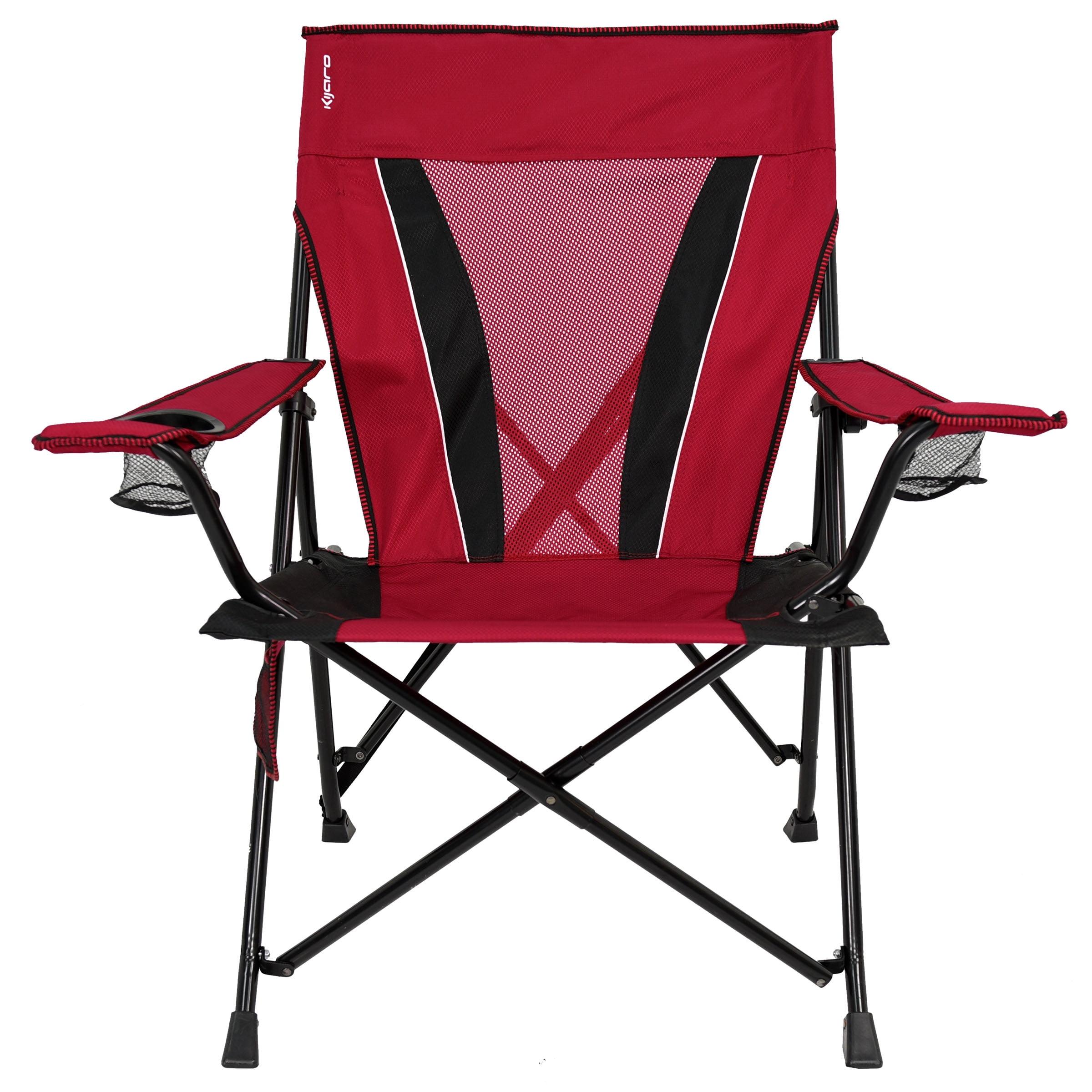 Red XXL Dual Lock Portable Camping Chair with Cushions