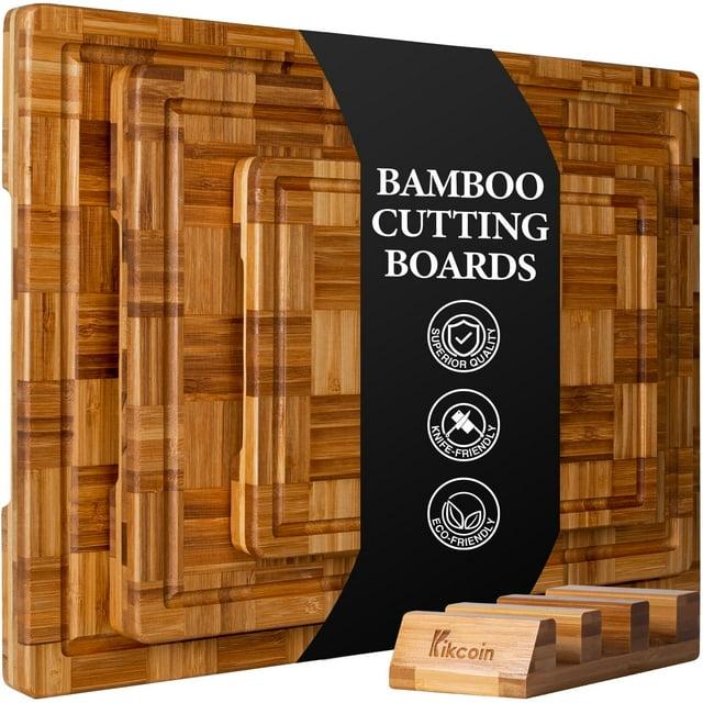 Extra Large Bamboo Cutting Boards, (Set Of 3) Chopping Boards With Juice Groove Bamboo Wood Cutting Board Set Butcher Block For Kitchen