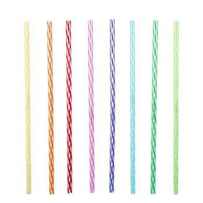 Colorful 14" Reusable Plastic Drinking Straws, 24 Pack