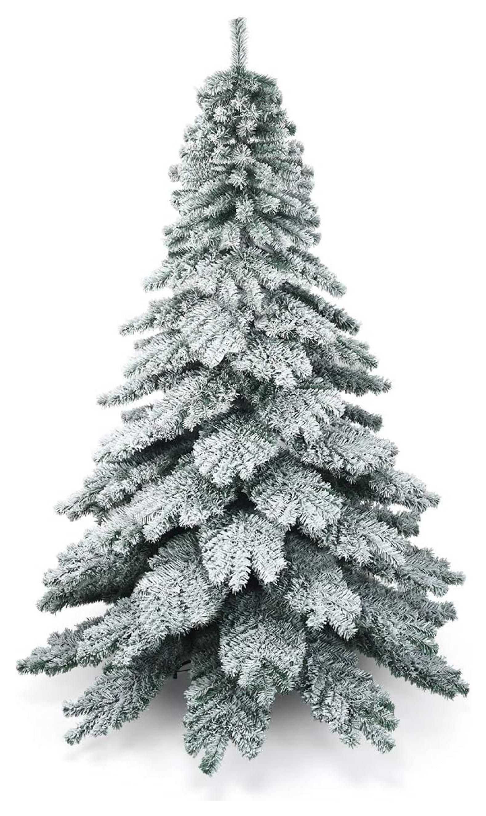 7.5ft Snow Flocked Artificial Fir Christmas Tree with Metal Stand