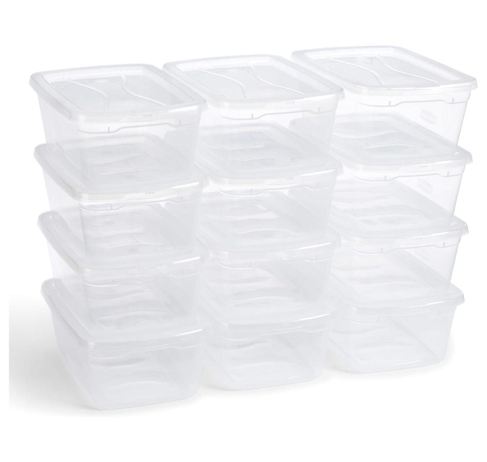 Killeryuki Cleverstore Clear 6 Qt, 12 Pack, Stackable Plastic Storage Containers with Durable Snapping Clear Lids, Visible Organization, Great for Closet, and Kitchen Storage, Organizing in the Home