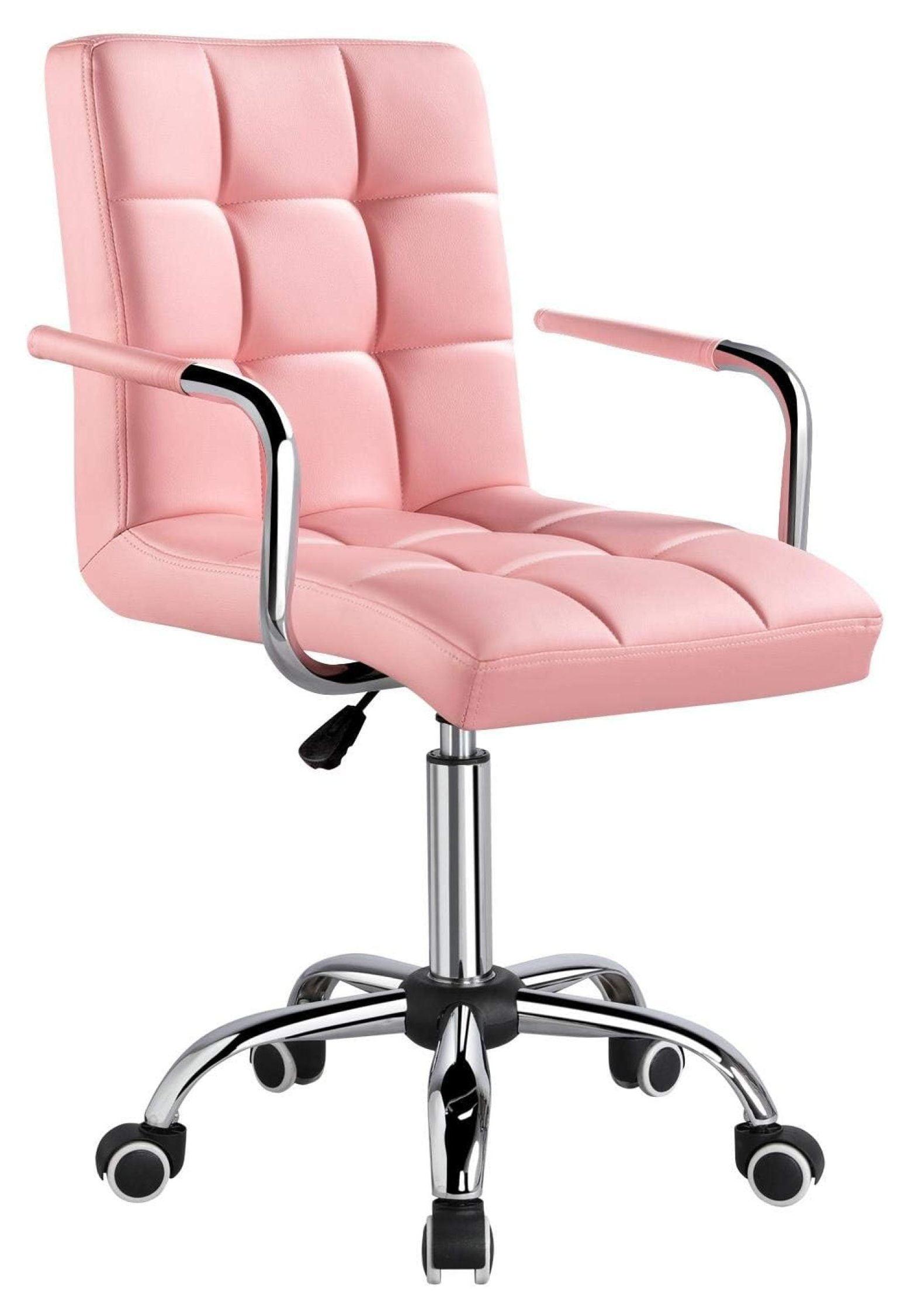 Yaheetech Modern Office Chair Height Adjustable Swivel Chair Mid Back PU Leather Chair