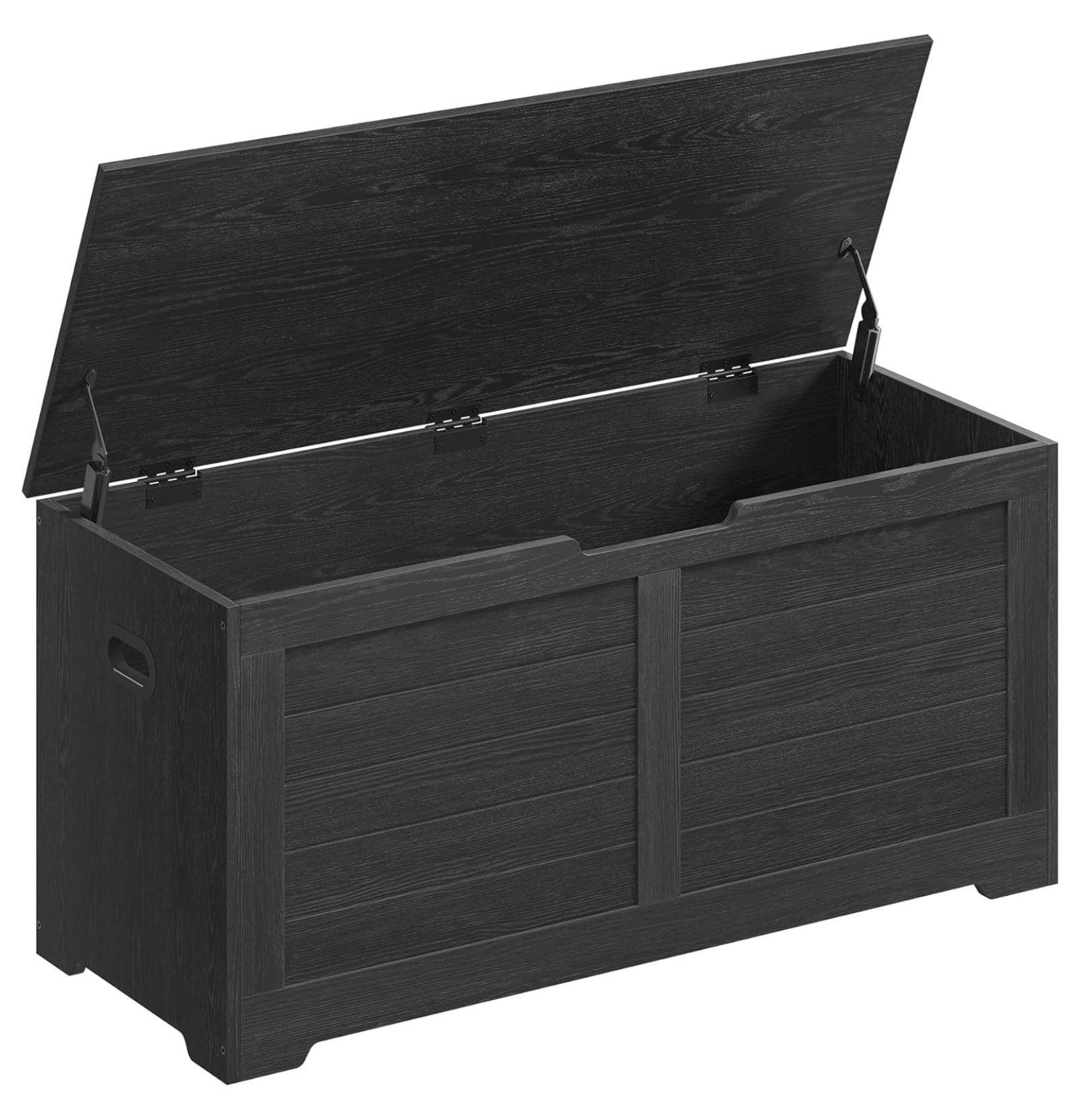 Killeryuki Storage Chest, Storage Trunk with 2 Safety Hinges, Storage Bench, Shoe Bench, Farmhouse Killeryuki, 15.7 x 39.4 x 18.1 Inches, for Entryway, Bedroom, Living Room, Ebony Black ULSB061B01