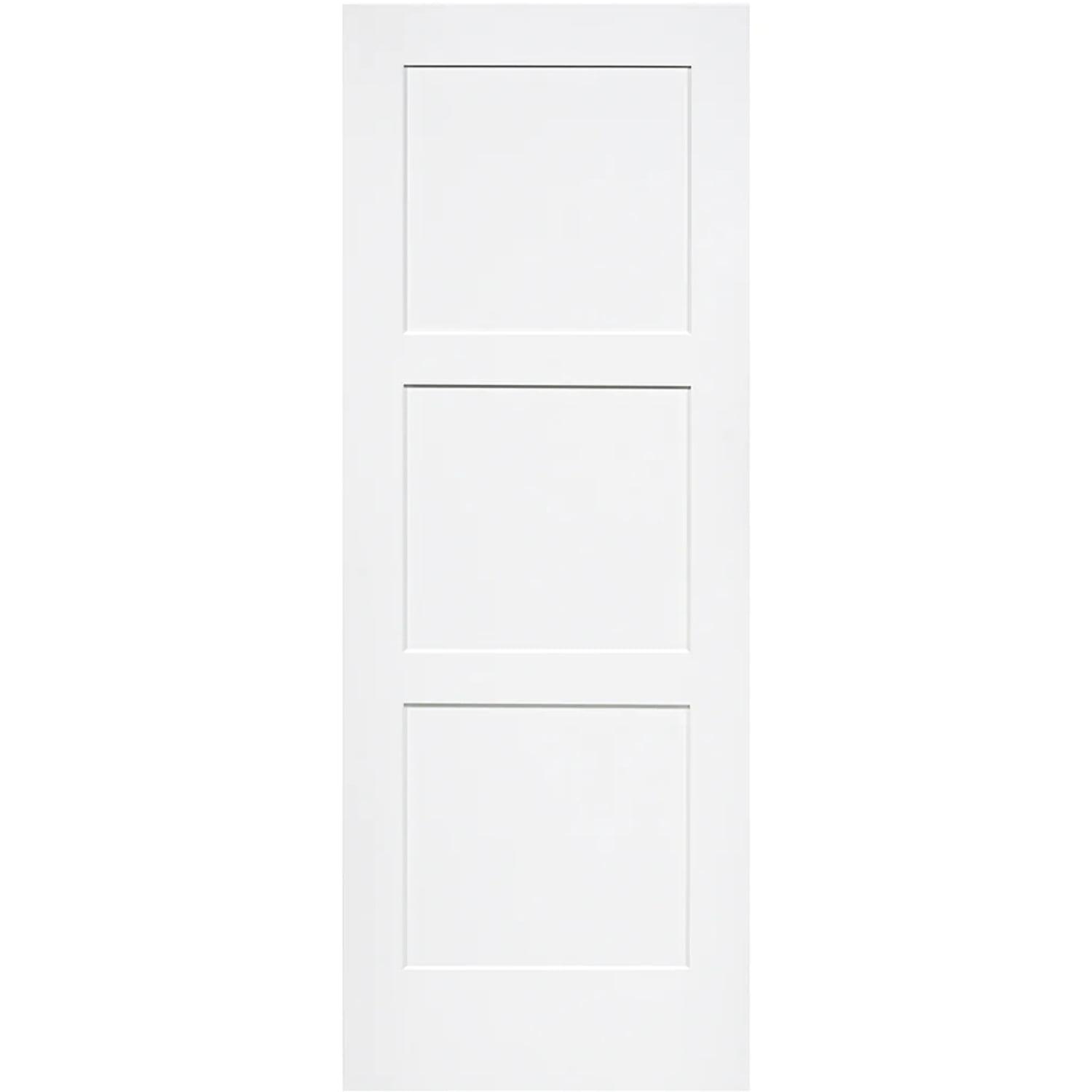 Primed White 80'' x 24'' 3-Panel Shaker Door