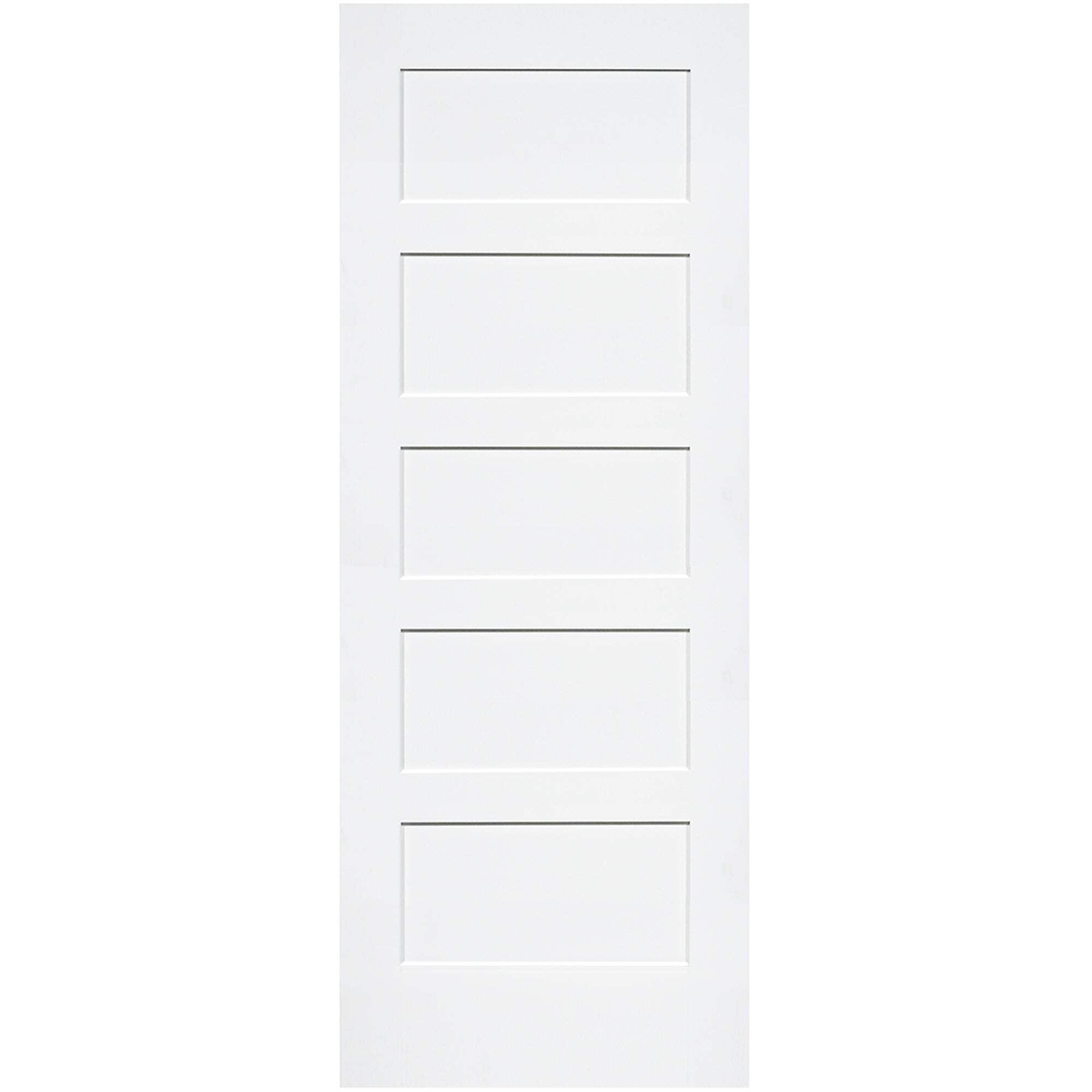 White 28'' x 80'' Solid Wood Shaker Door