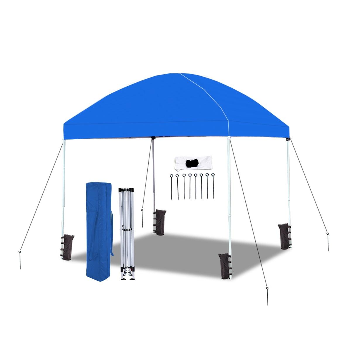 Easy Shut 8ft by 8ft Instant Pop up Canopy with Fiberglass Rod Dome Roof