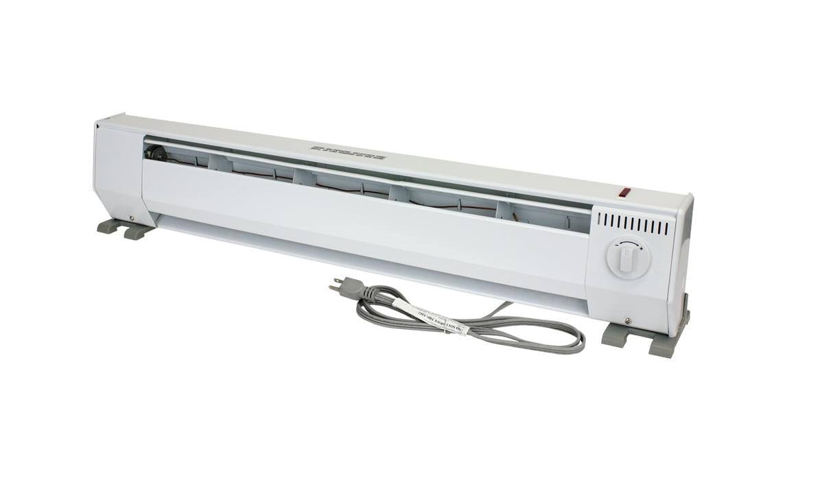 White Electric Convection Baseboard Heater with Thermostat