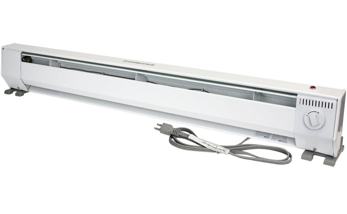 White 4-Foot Electric Convection Baseboard Heater with Thermostat