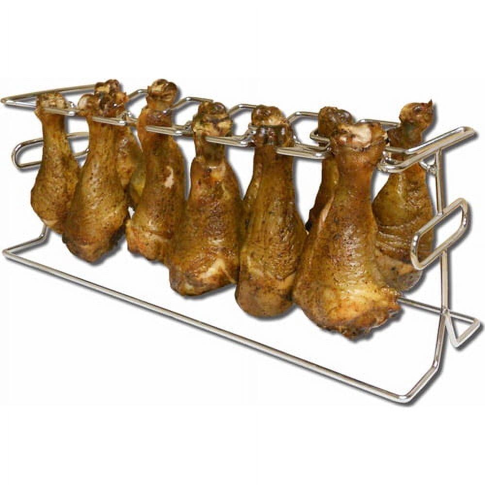 Chrome 12-Slot Chicken Leg and Wing Grill Rack