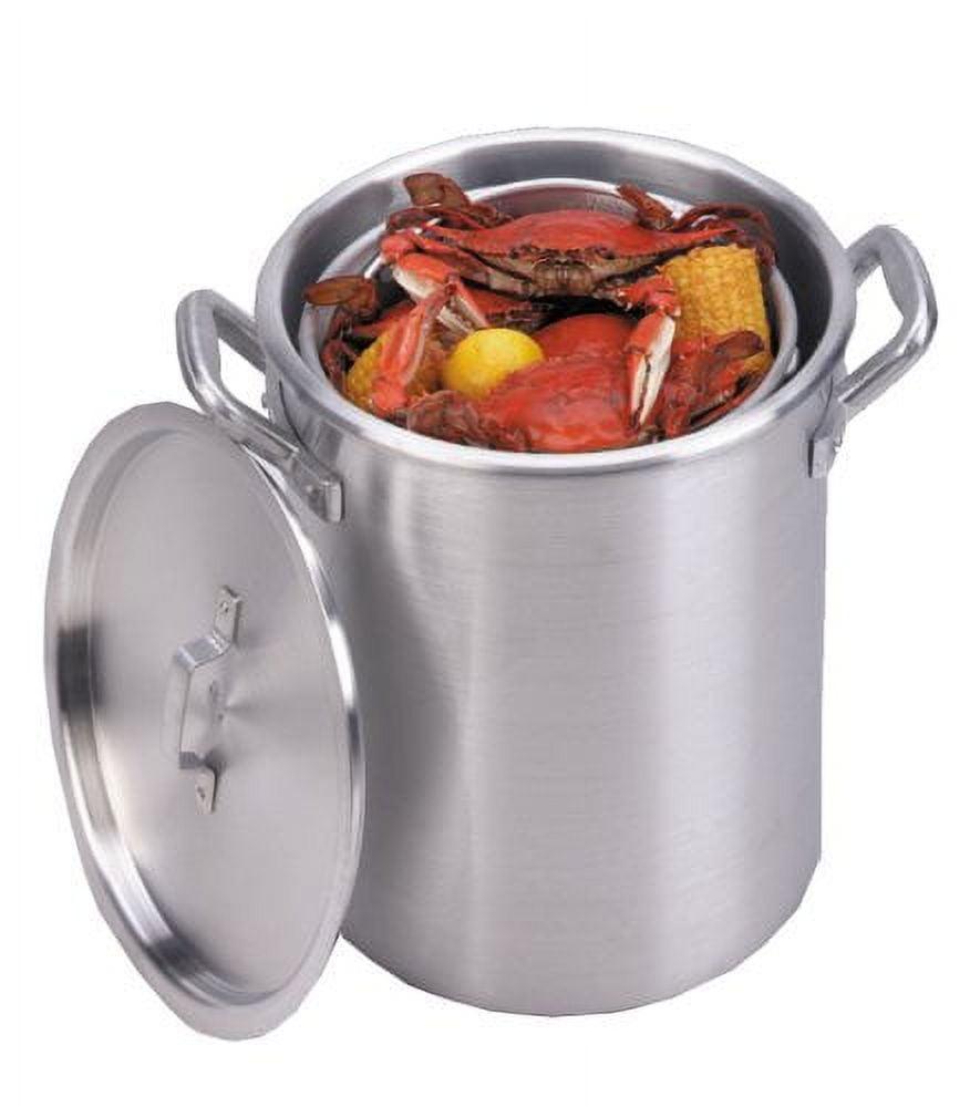 32-Quart Aluminum Boiling Pot with Basket and Lid