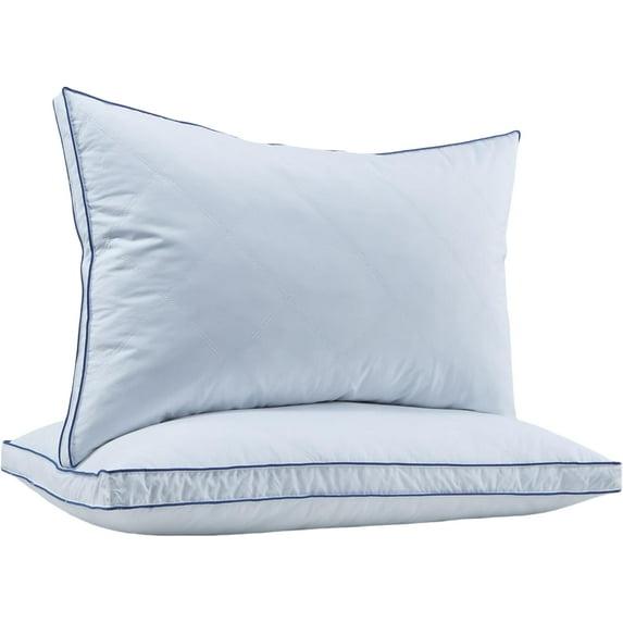 King Size Pillows Set of 2, Feather Down Pillow Bed Sleeping Pillow, Cotton Shell Gusset Design Bed Pillow,King Pillows 2 Pack