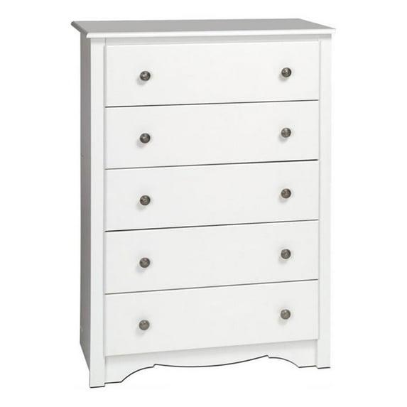 45.25" Monterey Vertical Dresser Cherry - Prepac: 5-Drawer Storage for Bedroom Space Savers
