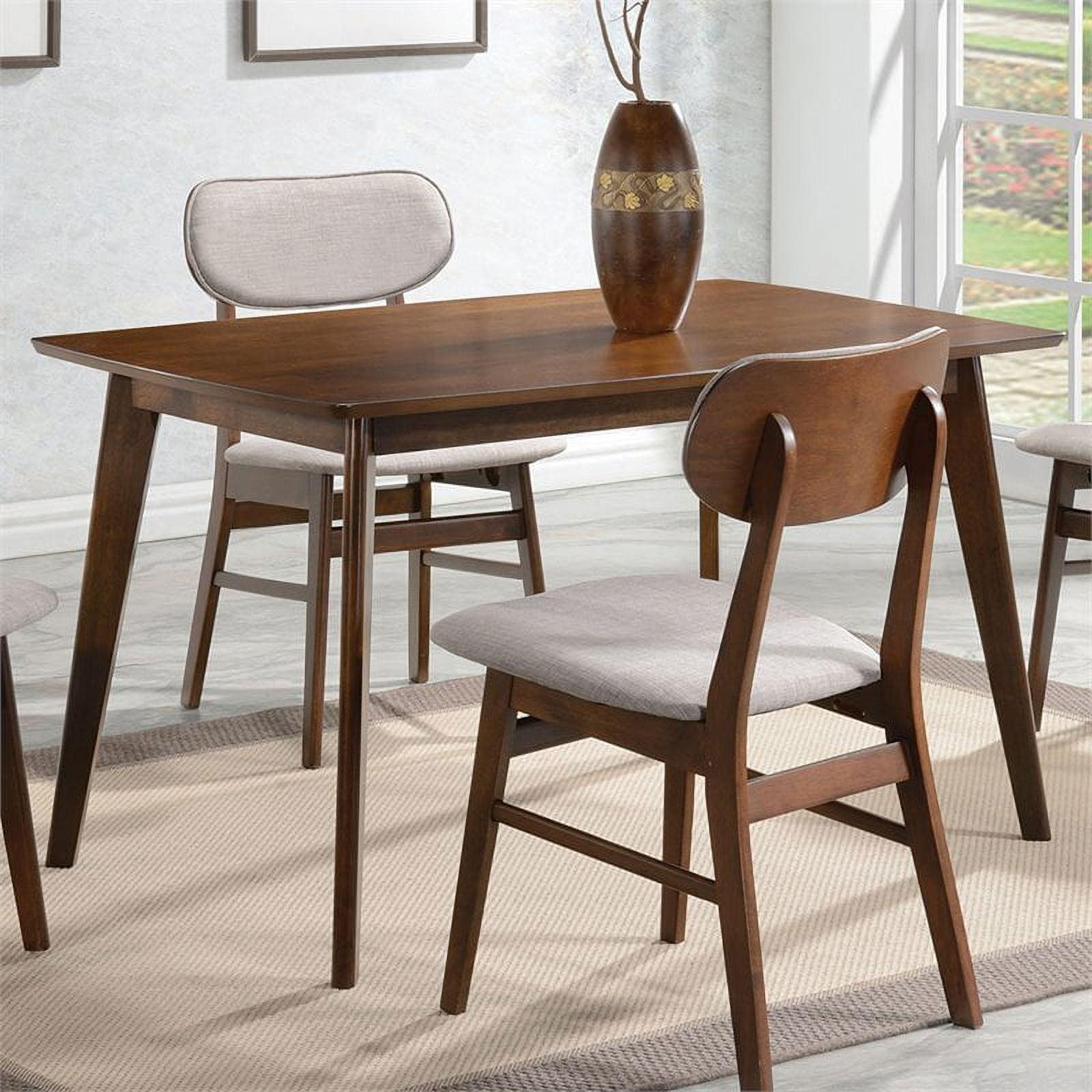 Retro Chestnut Solid Wood Dining Table with Angled Legs