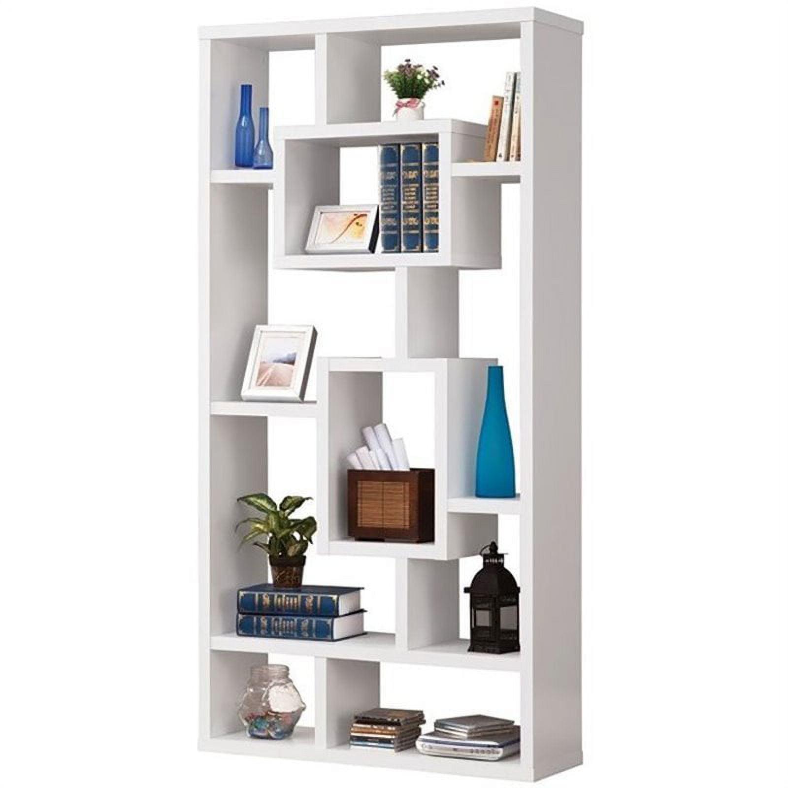 Casual Symmetrical Geometric Cube Bookcase in Fresh White
