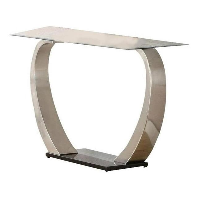 Coaster Pruitt Modern Rectangular Glass Top Sofa Table Clear/Satin