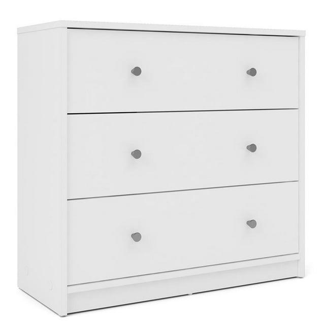 Wood Portland 3 Drawer Chest in White-Tvilum