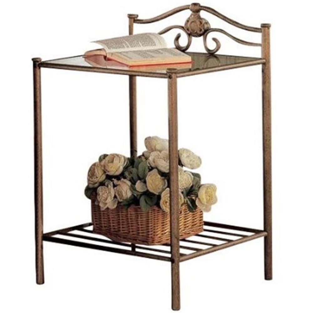 Sydney 2-shlef Nightstand Antique Brushed Gold