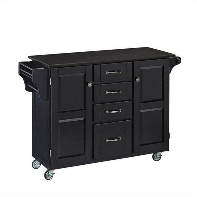 Homestyles Create-a-Cart Wood Kitchen Cart in Black