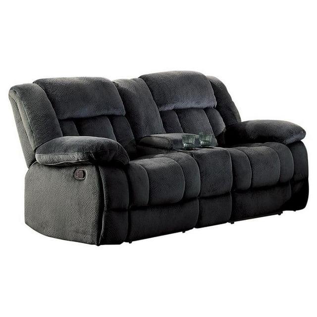 Lexicon Laurelton Microfiber Double Glider Reclining Love Seat in Charcoal