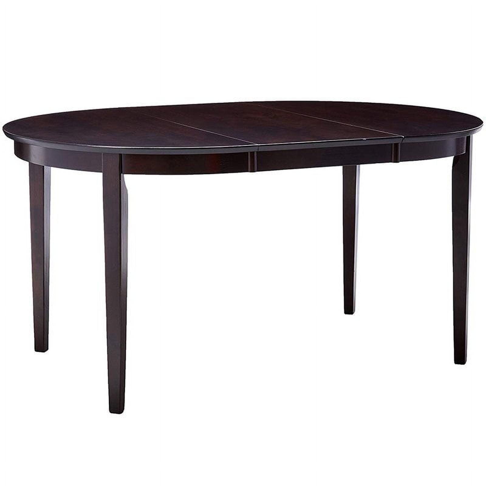 Transitional Extendable Oval Dining Table in Rich Cappuccino