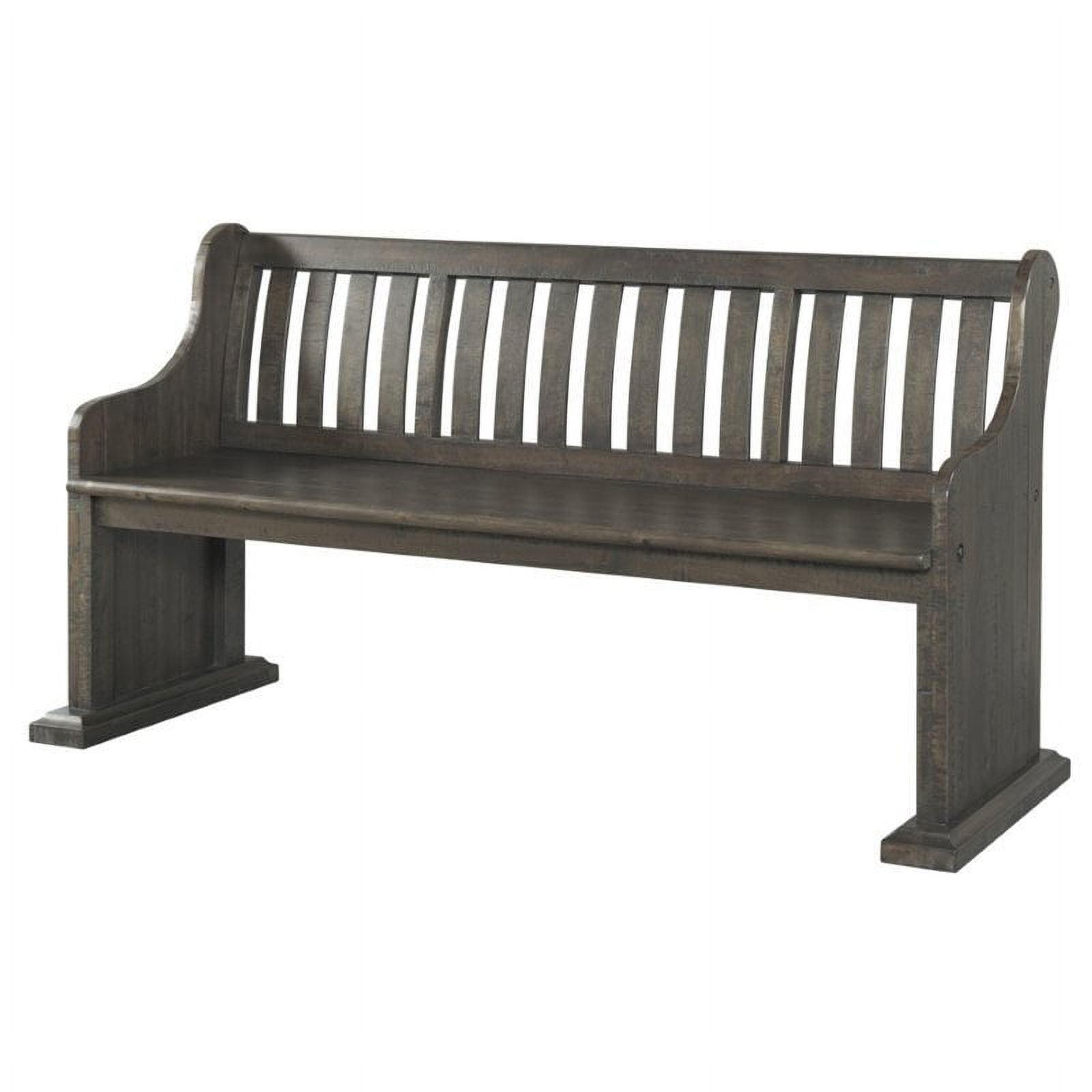 Stanford 68'' Gray Traditional Pew Bench with Slat Back