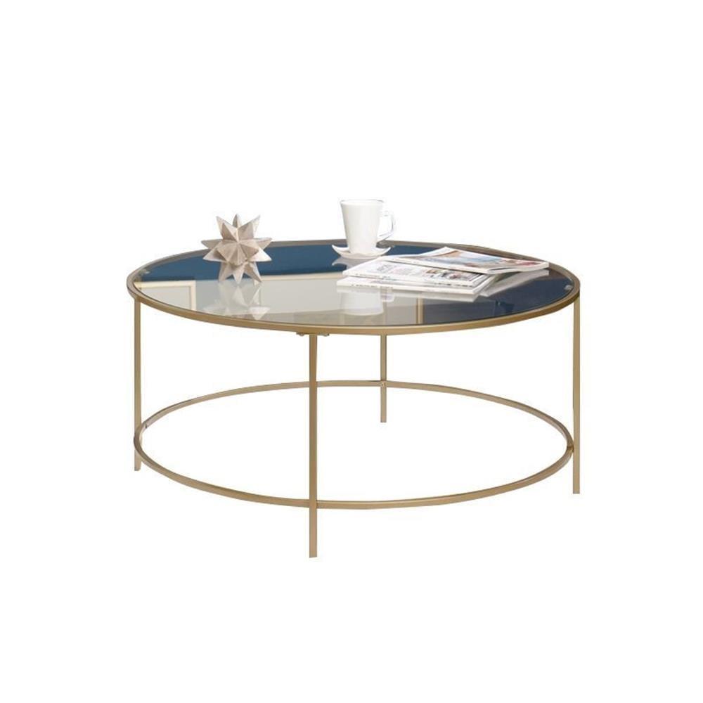 Sauder International Lux Round Coffee Table, Satin Gold