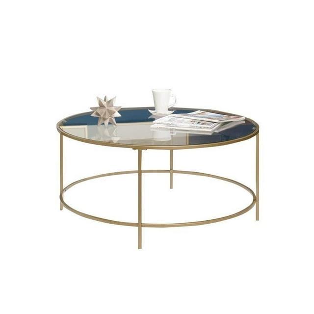 Sauder International Lux Round Coffee Table, Satin Gold