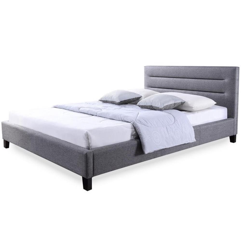 Baxton Studio Hillary Upholstered King Platform Bed in Gray
