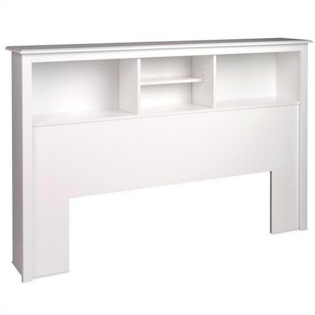 Prepac Monterey Headboard White (Full/Queen): Modern Storage Design, 3 Compartments, Adjustable Shelf