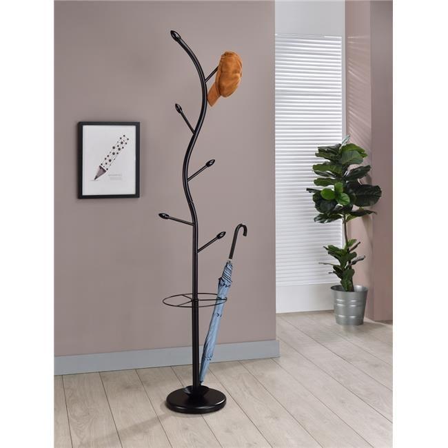 Kings Brand Furniture - Kubin Metal 6-Hook Coat & Hat Rack with Umbrella Stand