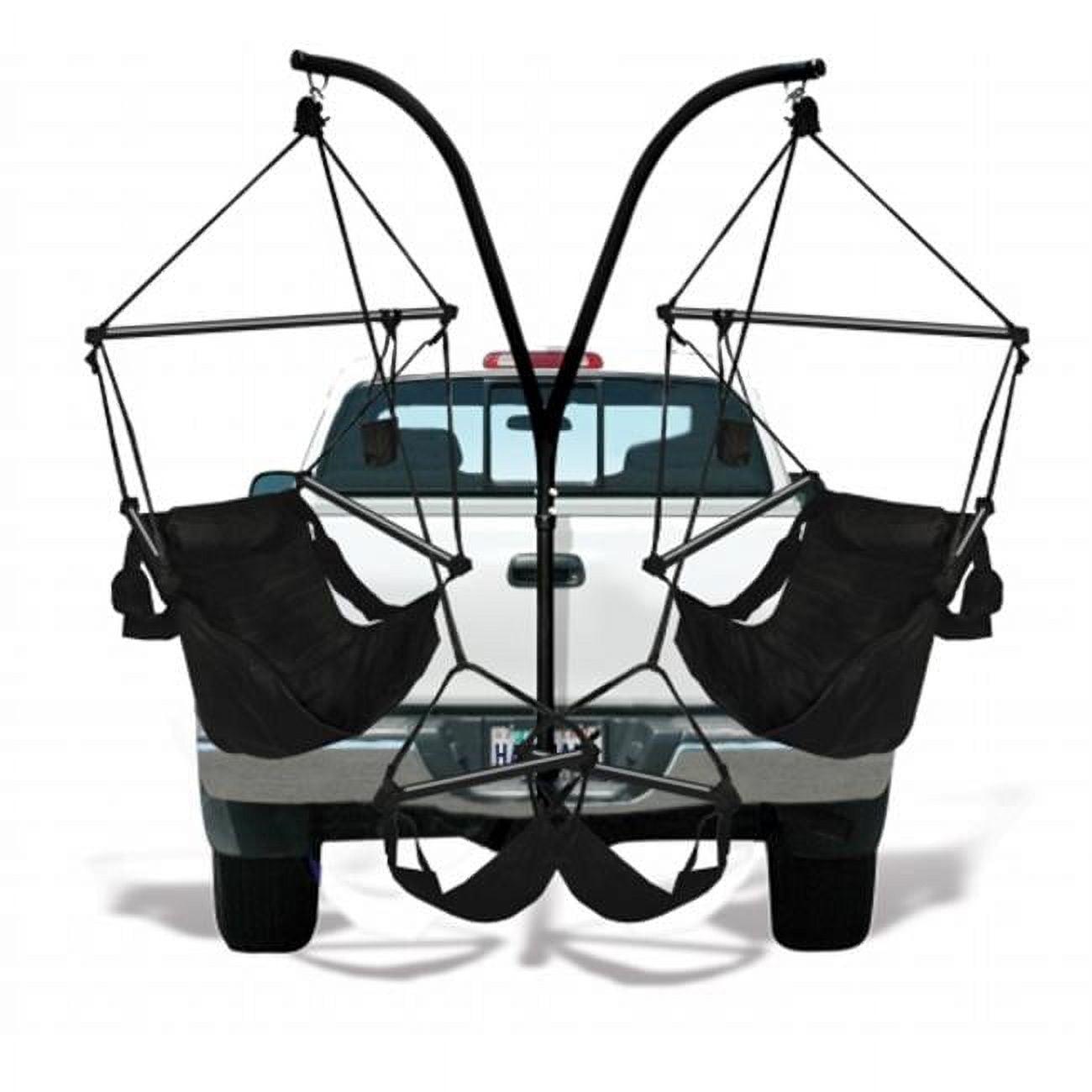 Black Double Trailer Hitch Stand with Hammaka Chairs