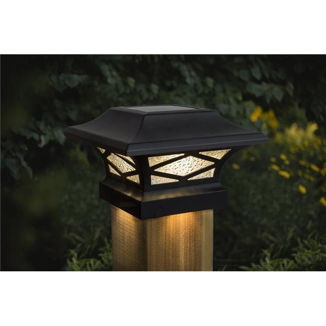 Classy Caps Kingsbridge 4 1/4" High Black Dual Lighted LED Solar Post Cap
