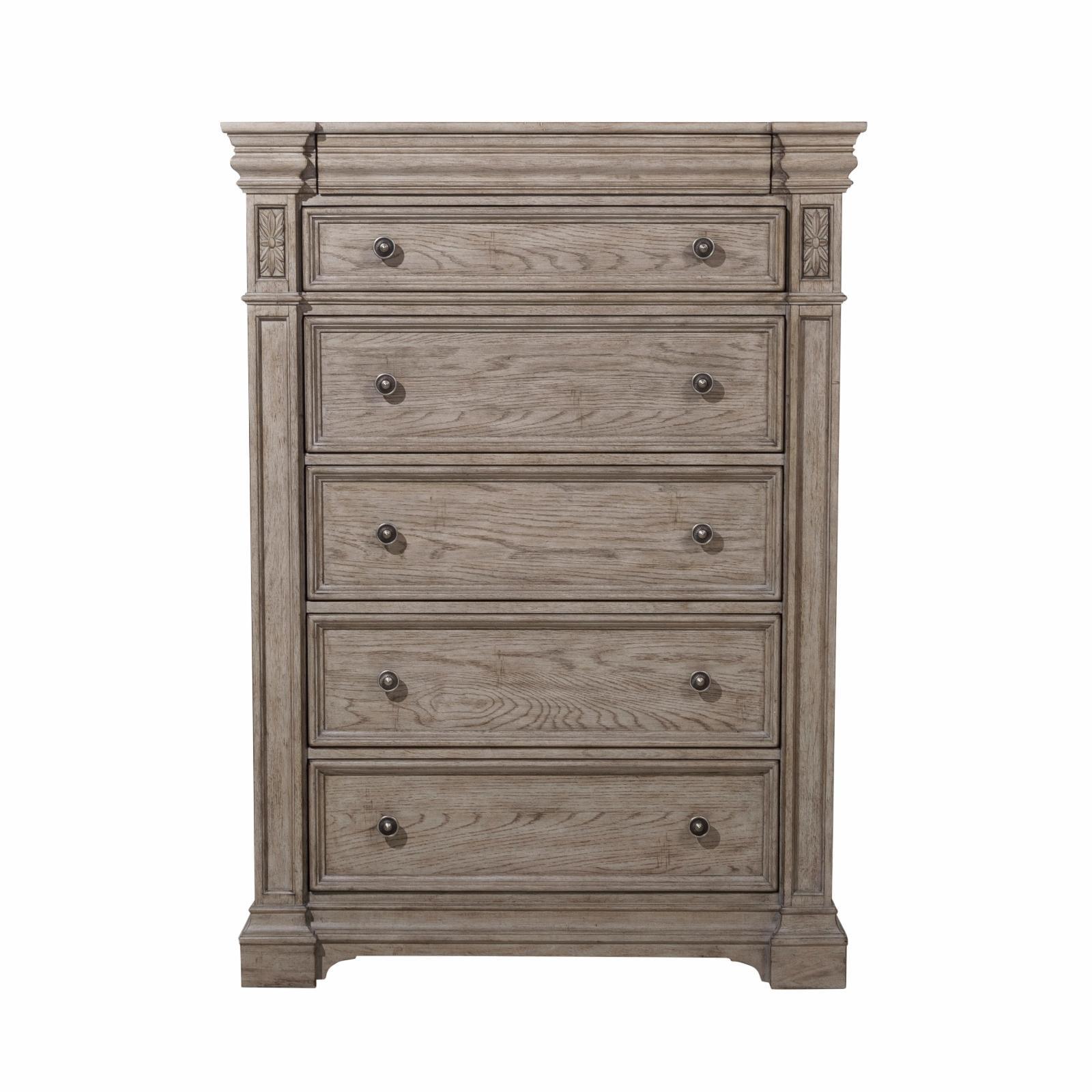 Kingsbury French Gray 6-Drawer Chest with Pewter Knobs