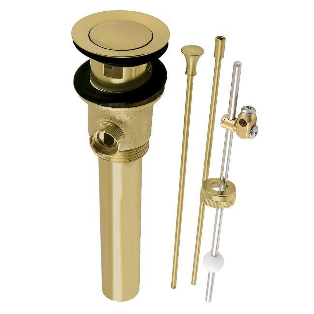 Brushed Brass 16.25" Pop-Up Bathroom Sink Drain with Overflow