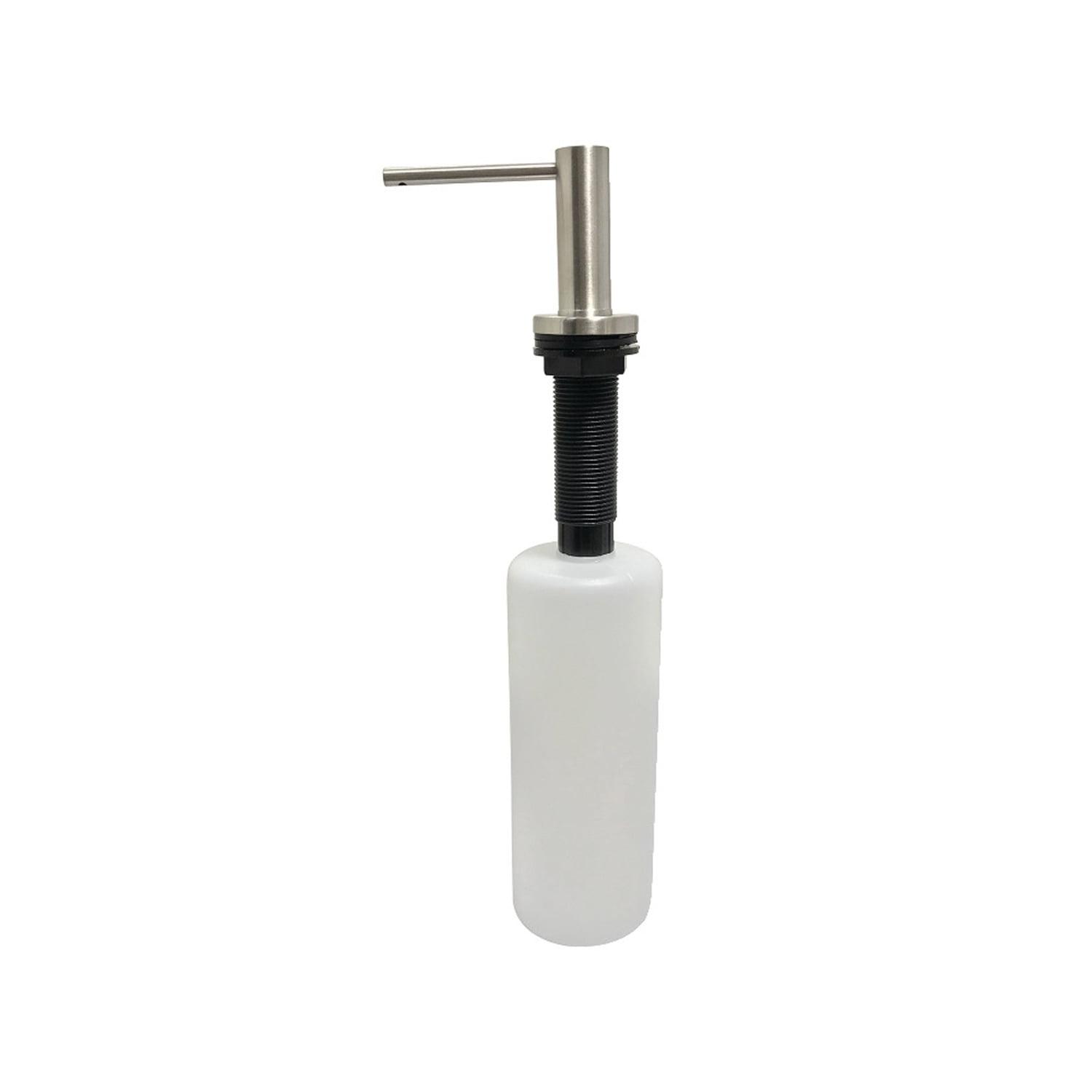 Brushed Nickel Stainless Steel Soap Dispenser with Straight Nozzle