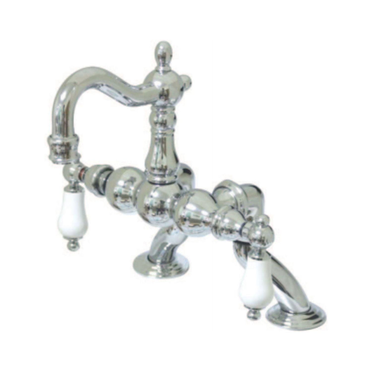 Vintage Polished Chrome Deck Mount Clawfoot Tub Faucet