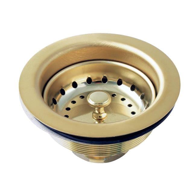 Kingston Brass K121BPB 3.5 in. Fresno Stainless Steel Kitchen Sink Basket Strainer, Polished Brass