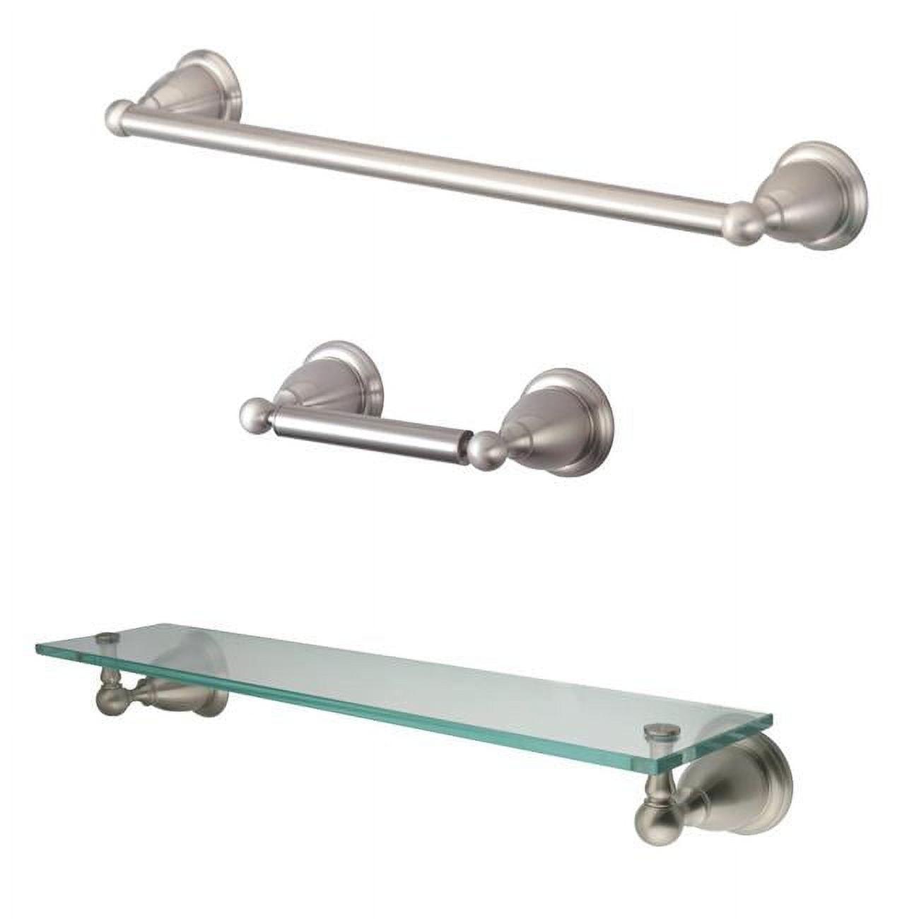 Heritage Brushed Nickel 3-Piece Bathroom Hardware Set