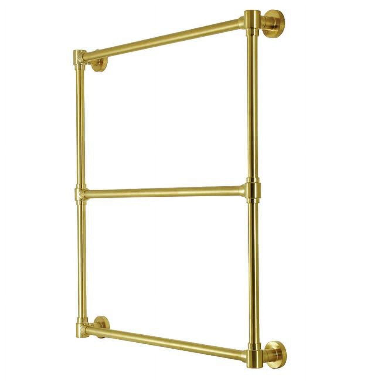 Gallant 30 x 32 Inch Brushed Brass Wall Mounted Towel Rack