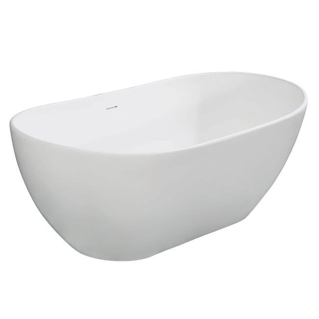 Kingston Brass Kingston Brass Arcticstone Solid Surface Oval Double Slipper Freestanding Tub with Drain VRTRS653224