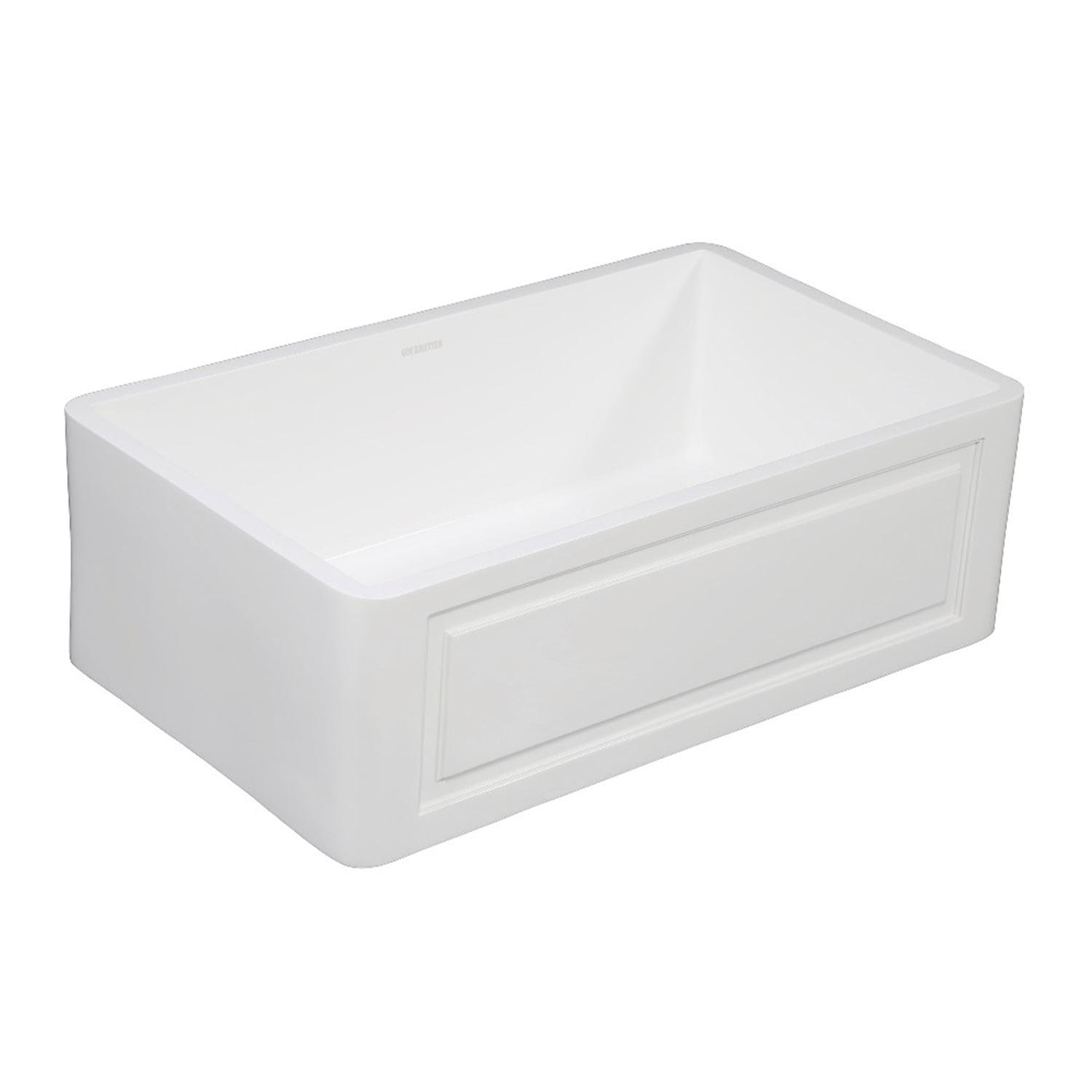 Matte White Stone Farmhouse Single Bowl Kitchen Sink