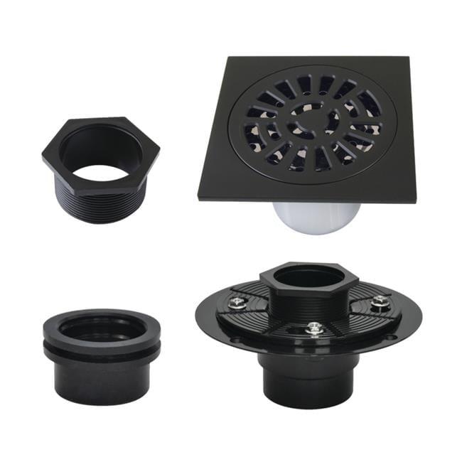 Kingston Brass Watercourse 4-Inch Square Brass Shower Drain