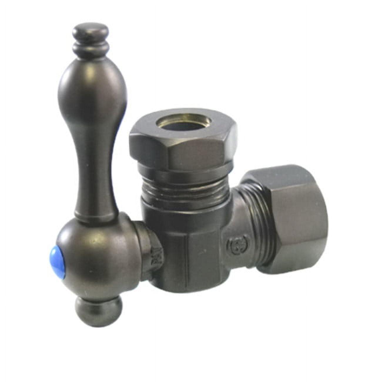 Kingston Brass CC54305 5/8" OD Comp x 1/2" or 7/16" Slip Joint Angle Stop Valve, Oil Rubbed Bronze