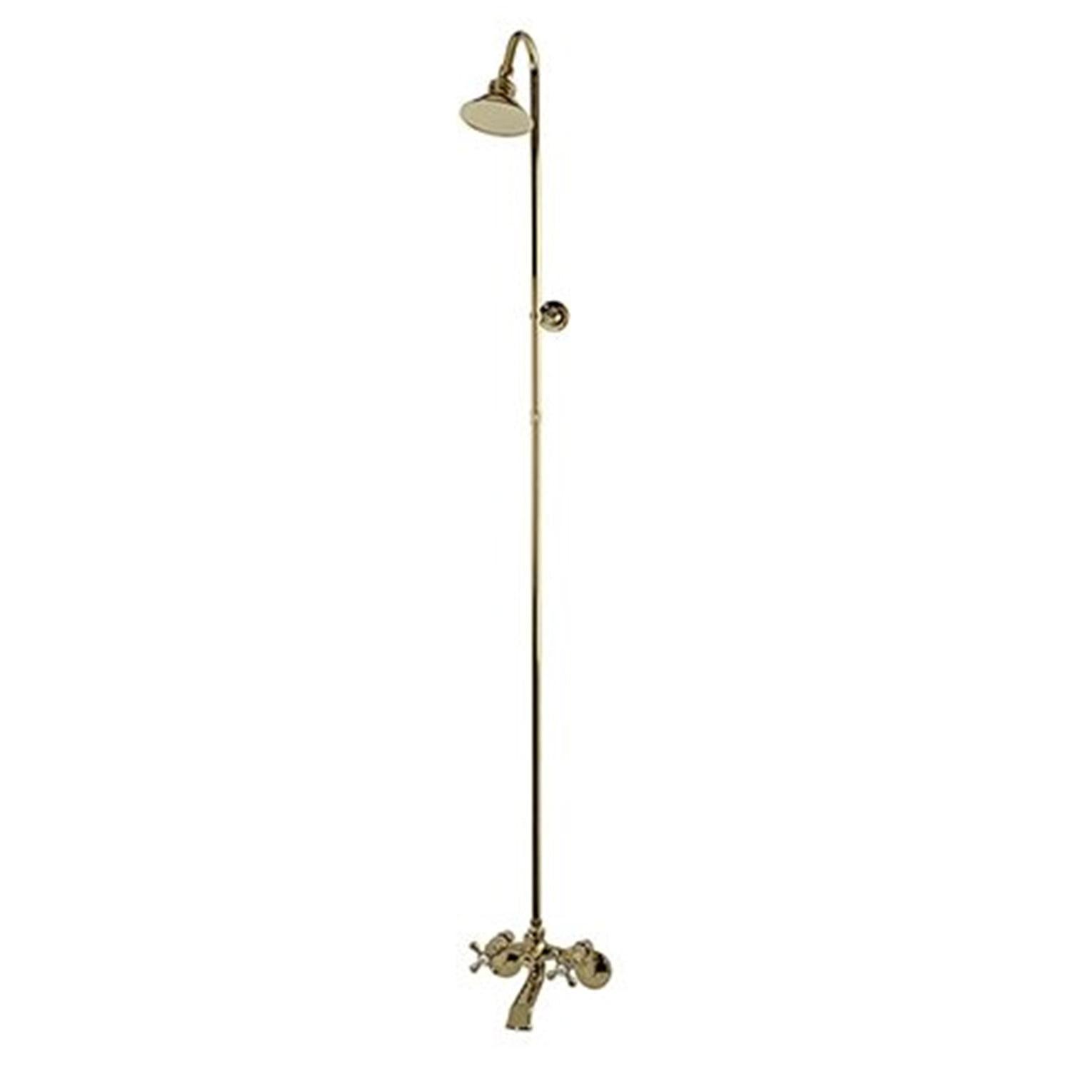 Kingston Brass Vintage Two-Handle 2-Hole Wall Mount Clawfoot Tub Faucet Package with Shower Combo