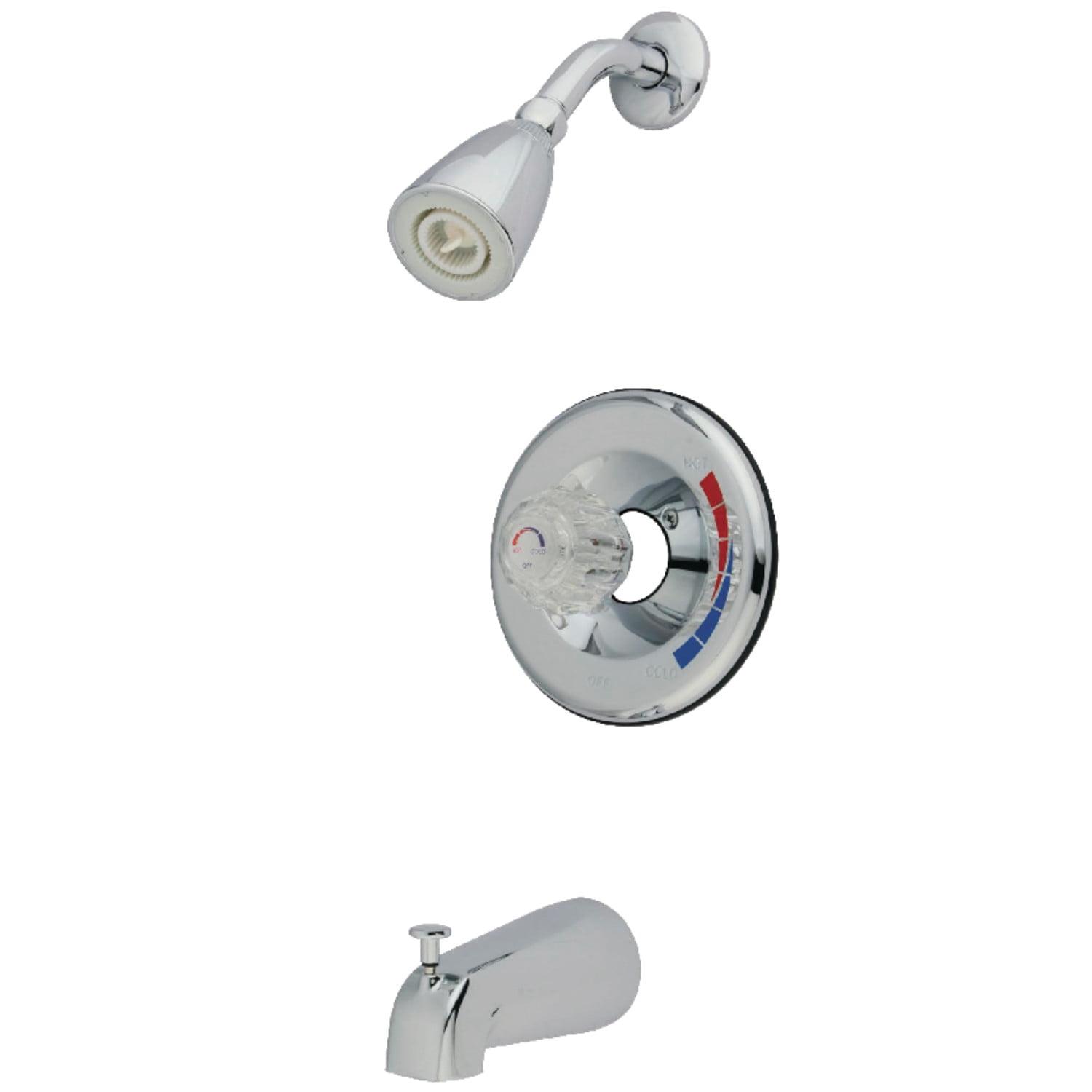 Chatham Chrome Wall Mounted Tub and Shower Faucet Set