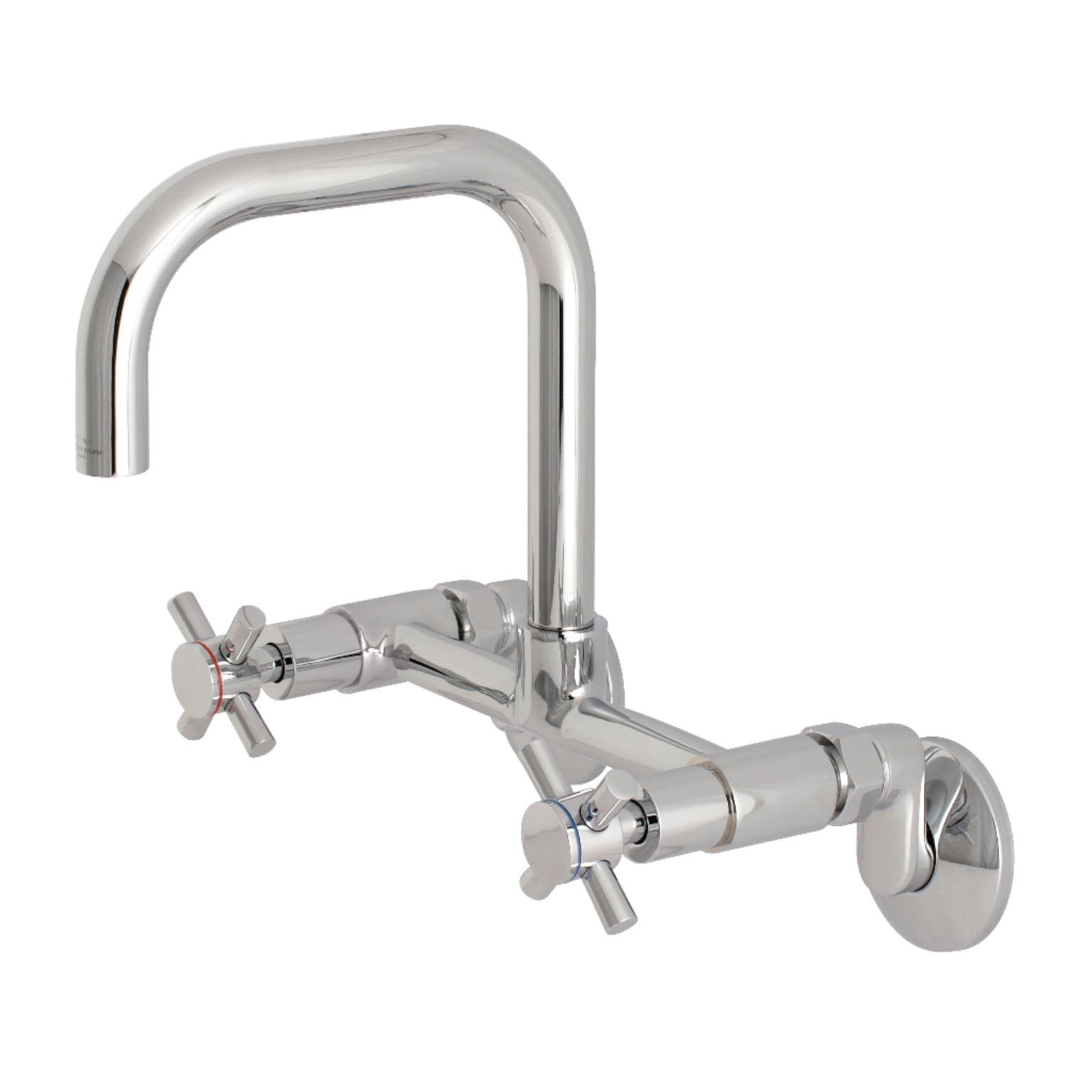 Kingston Brass Concord Double-Handle 2-Hole Wall-Mount Bridge Kitchen Faucet