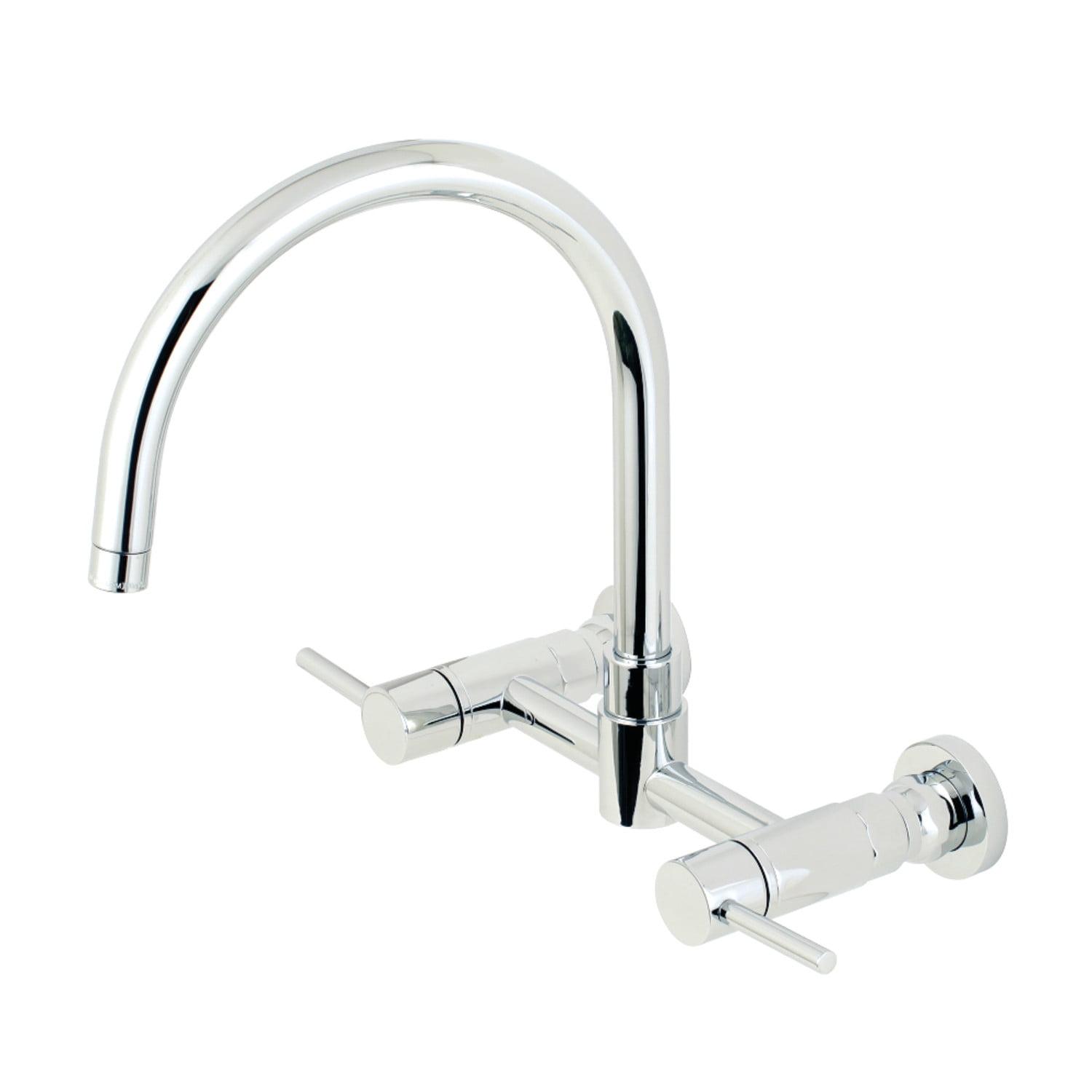 Kingston Brass Concord Double-Handle 2-Hole Wall-Mount Bridge Kitchen Faucet