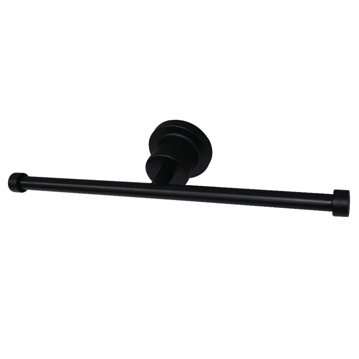 Matte Black Double Roll Toilet Paper Holder with Zinc Alloy Construction