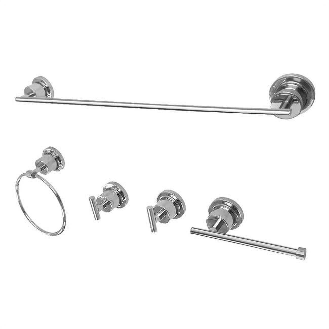 Concord Polished Chrome 5-Piece Modern Bathroom Accessory Set