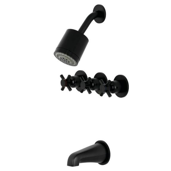 Kingston Brass Concord Triple-Handle Tub and Shower Faucet